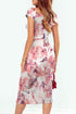 Print Off Shoulder Slit Bodycon Midi Dress